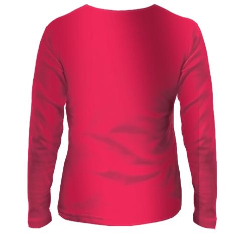 Жіночий 3D лонгслів Strong girl Pop art (вид ззаду)