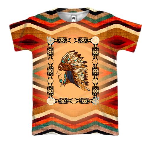 3D футболка с арт индейцем (вид спереди)