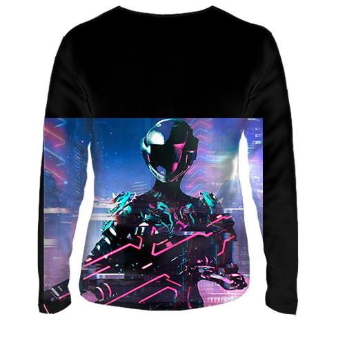 Женский 3D лонгслив 42SHO робот с оружием (вид сзади)