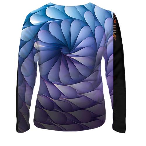 Жіночий 3D лонгслів радіальна абстракція (вид ззаду)