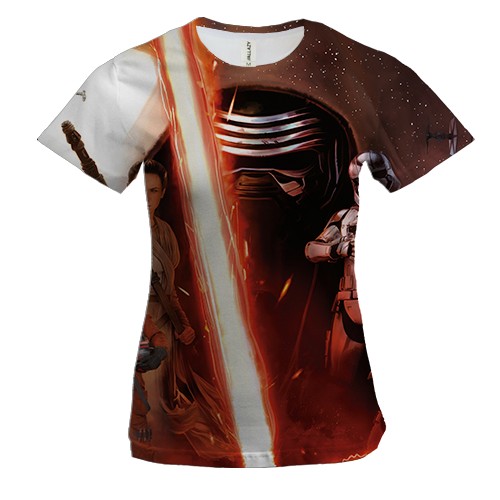 Женская 3D футболка Star Wars. (вид спереди)