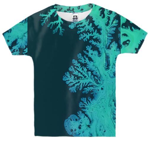Детская 3D футболка Абстракция разводы краски. 19 (вид спереди)