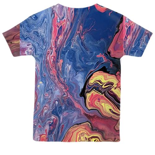 Детская 3D футболка Абстракция разводы краски. 23 (вид сзади)