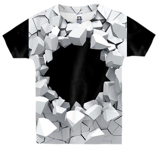 Детская 3D футболка Black hole (вид спереди)