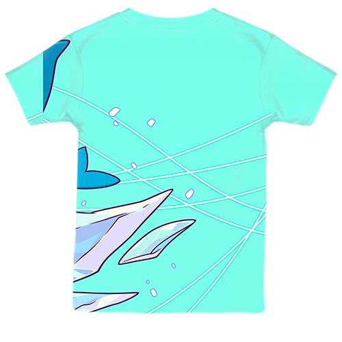 Детская 3D футболка Blue anime girl (вид сзади)