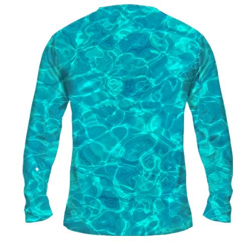 Мужской 3D лонгслив Water pattern. (вид сзади)