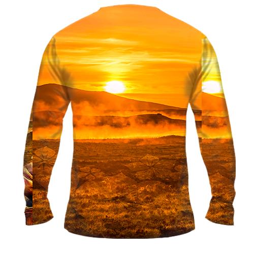 Мужской 3D лонгслив Buddha god (вид сзади)