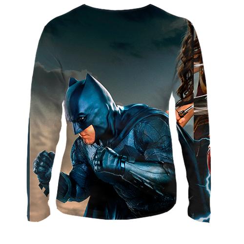 Жіночий 3D лонгслів Ліга Справедливості. (вид ззаду)