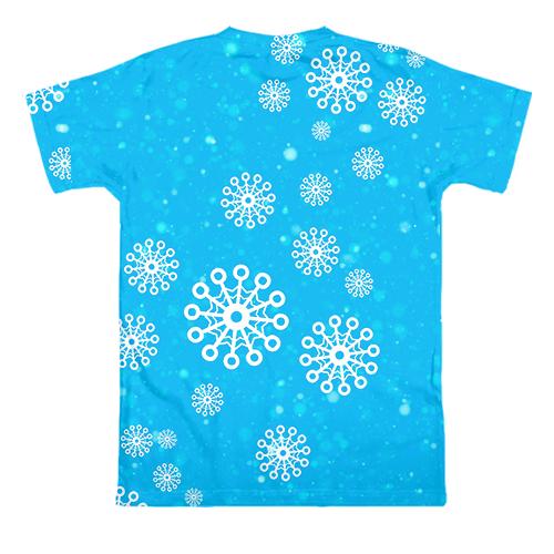 3D футболка Snowflakes pattern (вид ззаду)