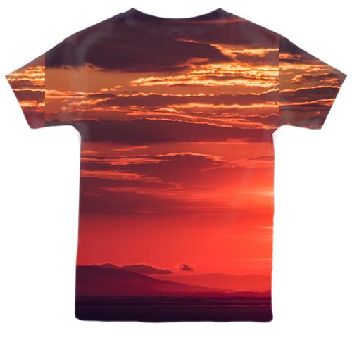 Детская 3D футболка Red sunset (вид сзади)