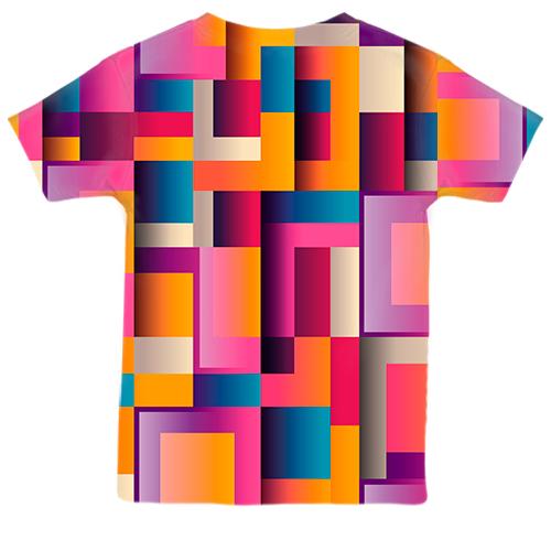Детская 3D футболка Colored squares (вид сзади)