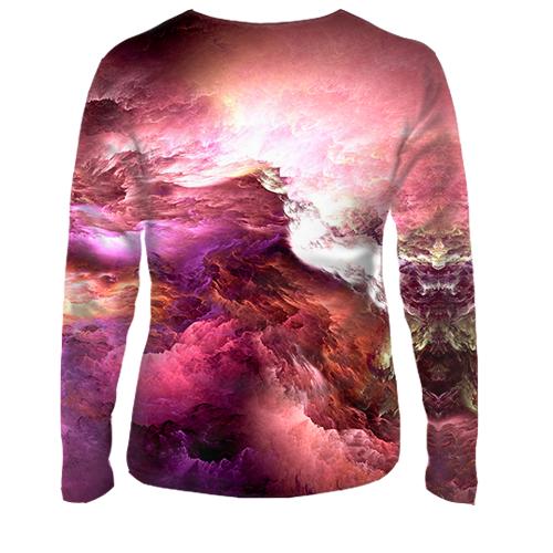 Женский 3D лонгслив Stormy sky 3 (вид сзади)