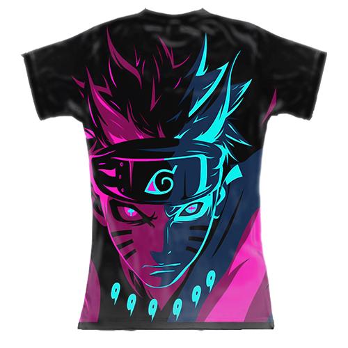 Жіноча 3D футболка з футуристичним Наруто (вид ззаду)