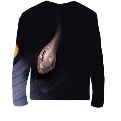 Детский 3D лонгслив с виниловой пластинкой (вид сзади)
