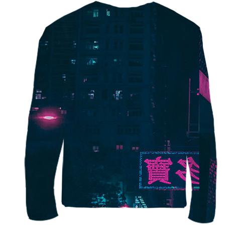 Детский 3D лонгслив Chinatown (вид сзади)