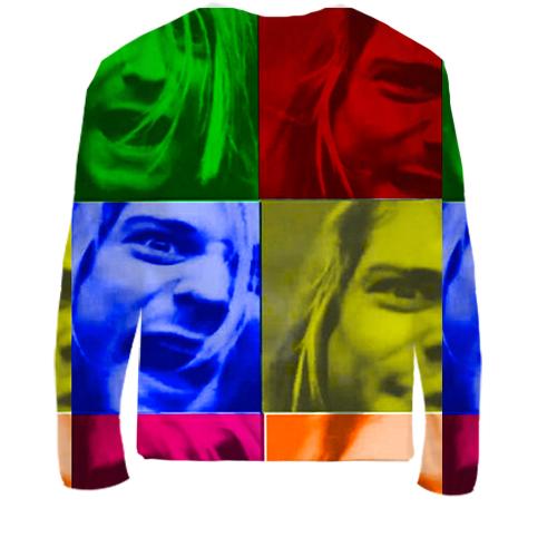 Детский 3D лонгслив Kurt Donald Cobain (вид сзади)