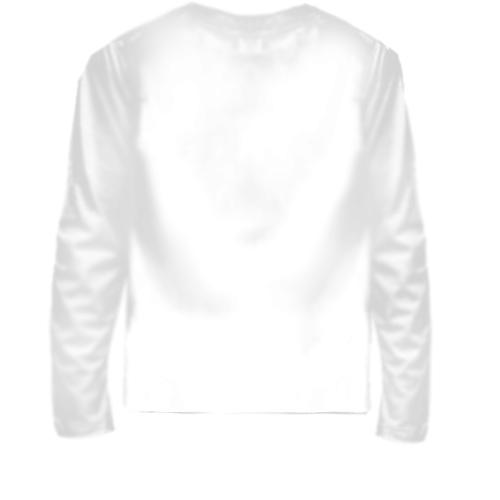 Детский 3D лонгслив с мишкой рыбаком (вид сзади)