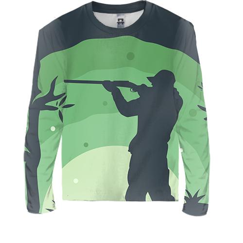 Детский 3D лонгслив с ночным охотником (вид спереди)