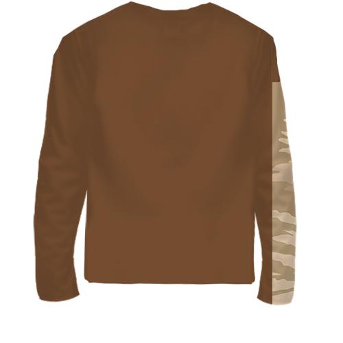 Детский 3D лонгслив с песчаным мотоциклистом (вид сзади)