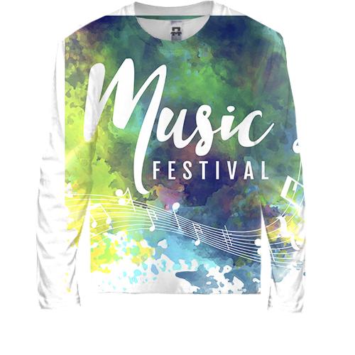 Детский 3D лонгслив Music Festival (2) (вид спереди)