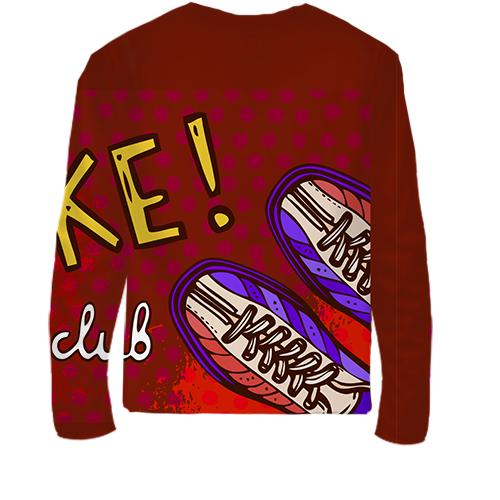 Детский 3D лонгслив Strike bowling club (вид сзади)