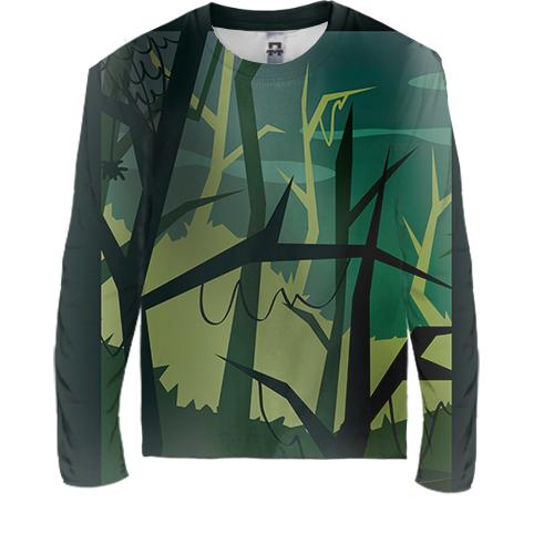 Детский 3D лонгслив Ominous landscape (вид спереди)