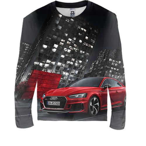 Дитячий 3D лонгслів Audi Red and Black (вид спереду)