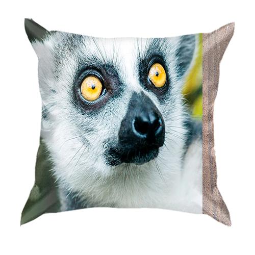 3D подушка с лемуром (вид сзади)