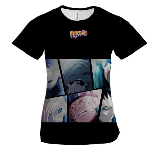 Жіноча 3D футболка Naruto characters 8 (вид спереду)