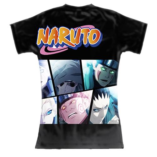 Жіноча 3D футболка Naruto characters 8 (вид ззаду)