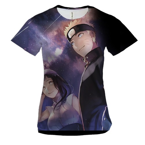 Женская 3D футболка Naruto and Hinata (вид спереди)