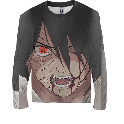 Детский 3D лонгслив Sasuke Uchiha (вид спереди)