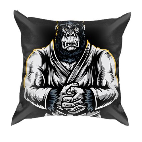 3D подушка с гориллой в кимоно (вид спереди)