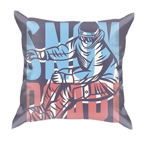 3D подушка Snowboard men (вид спереди)