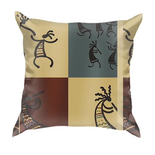 3D подушка з наскельними людьми (вид ззаду)