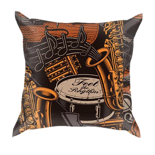 3D подушка Music Instruments with Notes (вид ззаду)