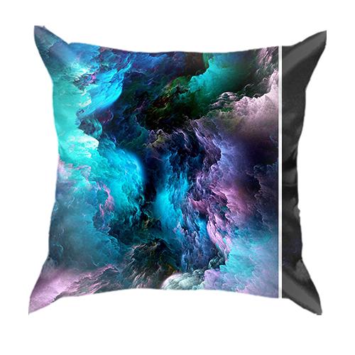 3D подушка з яскравими клубами диму (вид ззаду)