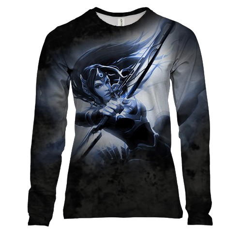 Женский 3D лонгслив Mirana (Dota 2) (вид спереди)