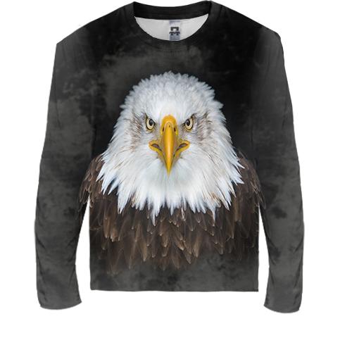 Детский 3D лонгслив "Американский орел" (вид спереди)