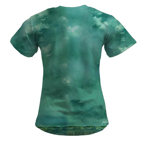 Жіноча 3D футболка Робот і дівчинка Любов (вид ззаду)