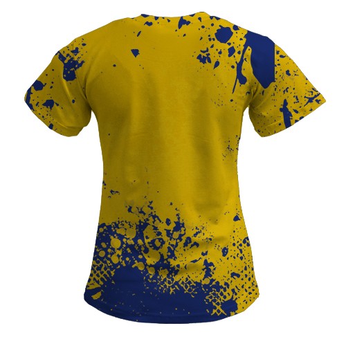 Женская 3D футболка Бей рашистскую гниду (вид сзади)