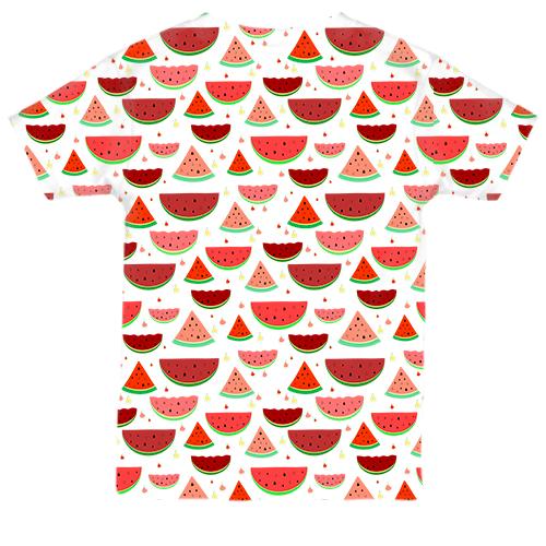 Дитяча 3D футболка з кавунами (патерн) (вид ззаду)