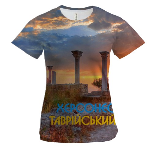 Женская 3D футболка Херсонес Таврийский (вид спереди)