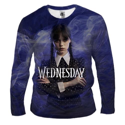 Мужской 3D лонгслив Wednesday Smoke Арт (2) (вид спереди)