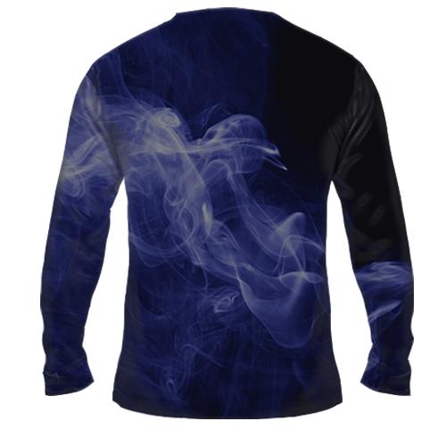 Мужской 3D лонгслив Wednesday Smoke Арт (2) (вид сзади)