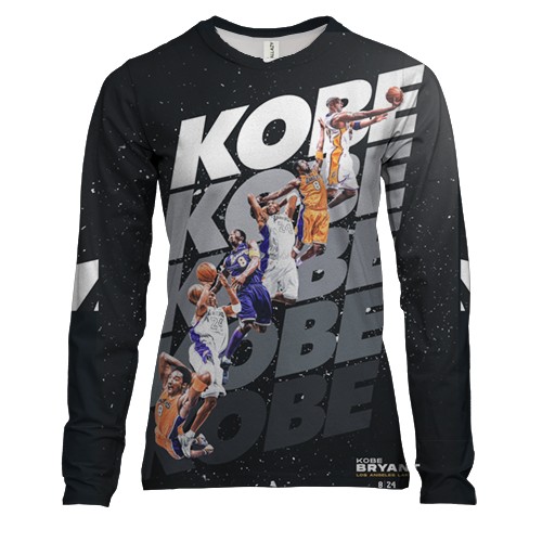 Женский 3D лонгслив с Коби Брайант (вид спереди)