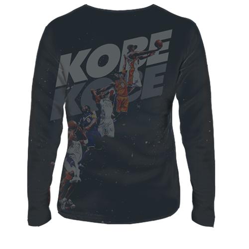 Женский 3D лонгслив с Коби Брайант (вид сзади)