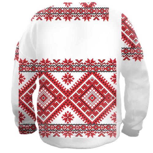 3D свитшот с рисунком в виде классической вышиванки (2) (вид сзади)