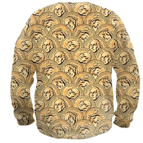 3D свитшот с долларами монетами (вид сзади)