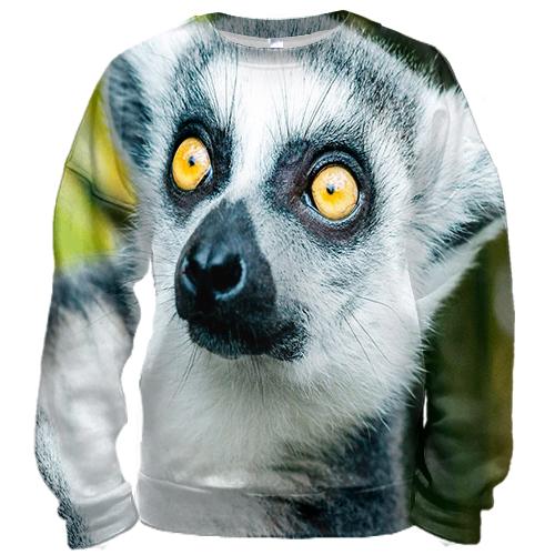 3D свитшот с лемуром (вид спереди)